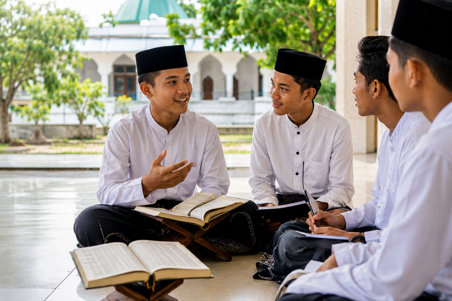 Santri membaca kitab kuning