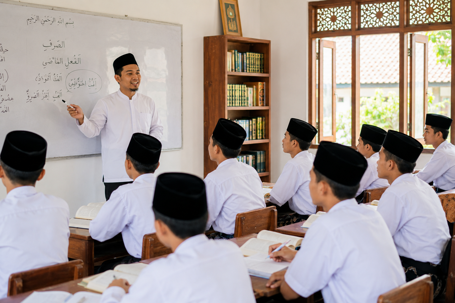 Santri SMA IT Al-Multazam Aceh berdiskusi dan membaca kitab
